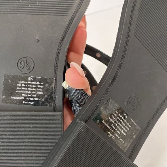 A New Day Black Embellished Sandals with Pearls - Picture 8 of 8